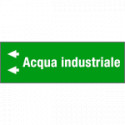 Foglio da 5 etichette fondo verde" ACQUA INDUSTRIALE " freccia sx