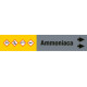 Foglio da 5 etichette fondo grigio"AMMONIACA" freccia dx