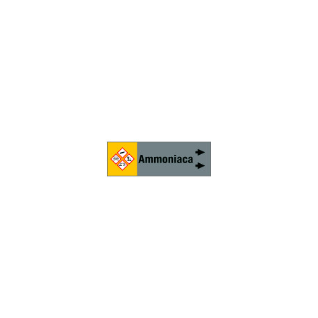 Foglio da 5 etichette fondo grigio" AMMONIACA " destra