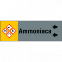Foglio da 5 etichette fondo grigio" AMMONIACA " destra