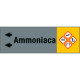 Foglio da 5 etichette fondo grigio" AMMONIACA " sinistra