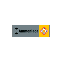 Foglio da 5 etichette fondo grigio" AMMONIACA " sinistra