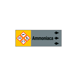 Foglio da 5 etichette fondo grigio "AMMONIACA"destra