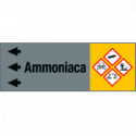 Foglio da 5 etichette fondo grigio "AMMONIACA" sinistra