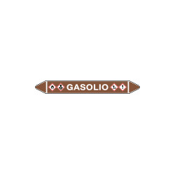 Foglio da 5 etichette autoadesive con frecce e simboli GASOLIO