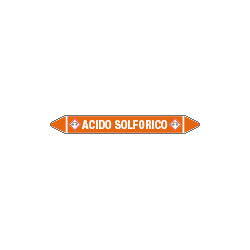 Foglio da 5 etichette autoadesive con frecce+simb. ACIDO SOLFORICO