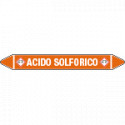 Foglio da 1 etichetta autoadesiva con frecce+simboli x ACIDO SOLFORICO