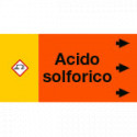 Etichetta fondo arancio "ACIDO SOLFORICO" dx