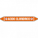 Etichetta autoadesiva fondo arancio frecce simboli ACIDO CLORIDRICO