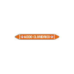 Foglio da 1 etichetta autoadesiva con frecce simboli ACIDO CLORIDRICO