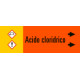 Foglio da 5 etichette fondo arancione "ACIDO CLORIDRICO"freccia dx