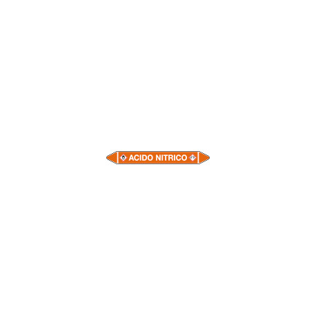 Foglio da 5 etichette autoadesive con frecce+simb ACIDO NITRICO