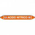 Foglio da 5 etichette autoadesive con frecce+simb ACIDO NITRICO