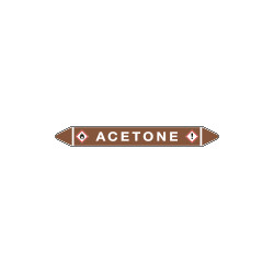Foglio da 5 etichette autoadesive con frecce e simboli per ACETONE
