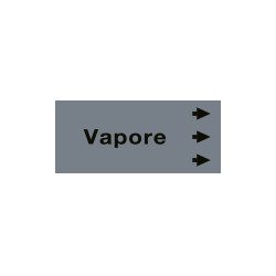 Foglio da 5 etichette fondo grigio"VAPORE" freccia destra