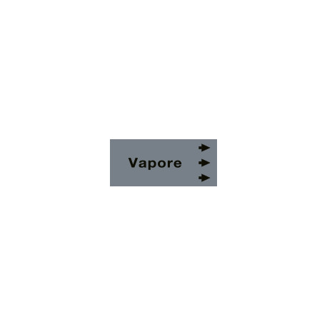 Foglio da 5 etichette fondo grigio"VAPORE" freccia destra