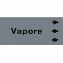 Foglio da 5 etichette fondo grigio"VAPORE" freccia destra