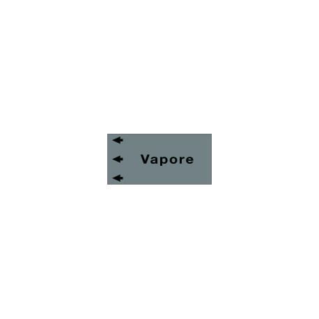 Etichetta fondo grigio " VAPORE" sinistra