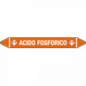Foglio da 5 etichette autoadesive con frecce+simb ACIDO FOSFORICO