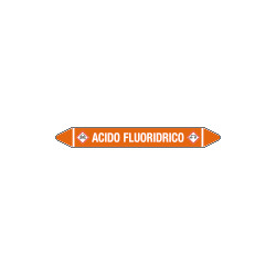 Foglio da 5 etichette autoadesive con frecce+simb ACIDO FLUORIDRICO