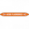 Foglio da 5 etichette autoadesive con frecce+simb ACIDO FLUORIDRICO