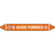 Foglio da 5 etichette autoadesive con frecce+simboli ACIDO FORMICO