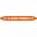 Foglio da 5 etichette autoadesive con frecce+simboli ACIDO FORMICO