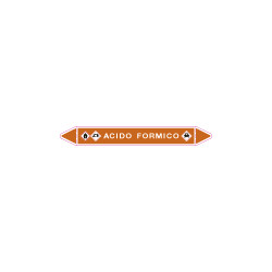 Foglio da 5 etichette autoadesive con frecce+simboli ACIDO FORMICO
