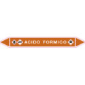 Foglio da 5 etichette autoadesive con frecce+simboli ACIDO FORMICO