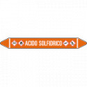 Foglio da 5 etichette autoadesive con frecce+simb ACIDO SOLFIDRICO