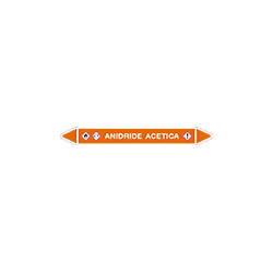 Foglio da 5 etichette autoadesive con frecce ANIDRIDE ACETICA