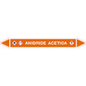 Foglio da 5 etichette autoadesive con frecce ANIDRIDE ACETICA