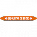 Foglio da 5 etichette autoadesive con frecce+simb BISOLFITO DI SODIO