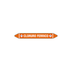 Foglio da 5 etichette autoadesive con frecce+simb CLORURO FERRICO