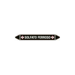 Foglio da 5 etichette autoadesive con frecce+simboli SOLFATO FERROSO