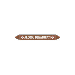 Foglio da 5 etichette autoadesive con frecce+simboli ALCOOL DENATURATI
