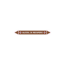 Foglio da 5 etichette autoadesive con frecce+simb ALCOOL DI RECUPERO