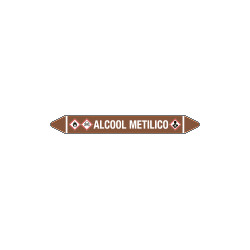Foglio da 5 etichette autoadesive con frecce e simboli ALCOOL METILICO