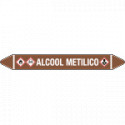 Foglio da 5 etichette autoadesive con frecce e simboli ALCOOL METILICO