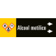 Foglio da 5 etichette fondo nero "ALCOOL METILICO" destra