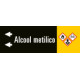 Foglio da 5 etichette fondo nero "ALCOOL METILICO" sinistra