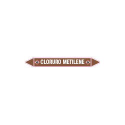Etichetta autoadesiva fondo marrone "CLORURO METIL"