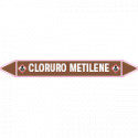Etichetta autoadesiva fondo marrone "CLORURO METIL"