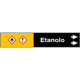 Foglio da 5 etichette fondo nero "ETANOLO" freccia destra