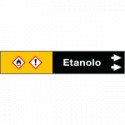Foglio da 5 etichette fondo nero "ETANOLO" freccia destra