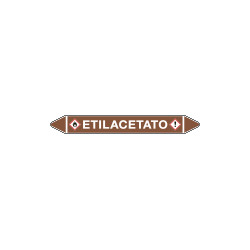 Foglio da 5 etichette autoadesive con frecce e simboli ETILACETATO