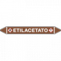 Foglio da 5 etichette autoadesive con frecce e simboli ETILACETATO