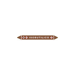 Foglio da 5 etichette autoadesive con frecce+simboli ISOBUTILICO