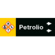 Foglio da 5 etichette fondo nero "PETROLIO" destra