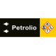 Foglio da 5 etichette fondo nero "PETROLIO" sinistra